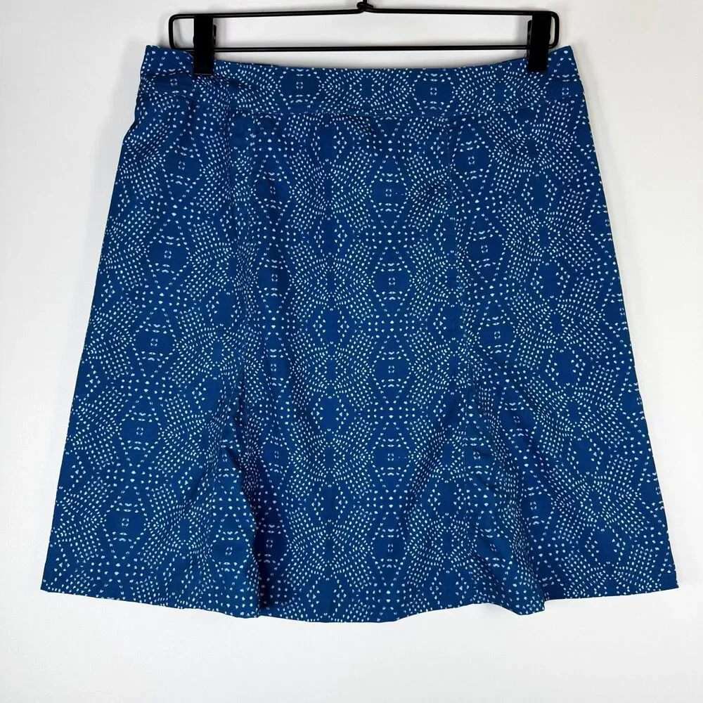 Rip Skirt Hawaii Wrap Skirt Women Medium Blue Boho Denim Geometric Travel Resort